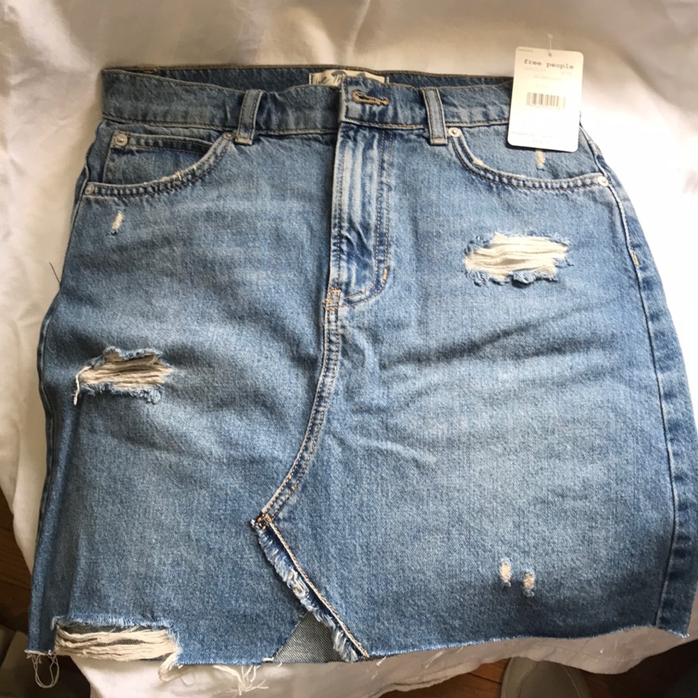 Free People denim mini skirt